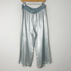 New PJ Harlow Blue Jolie Capri Pajama Pants Satin Size XL Women's